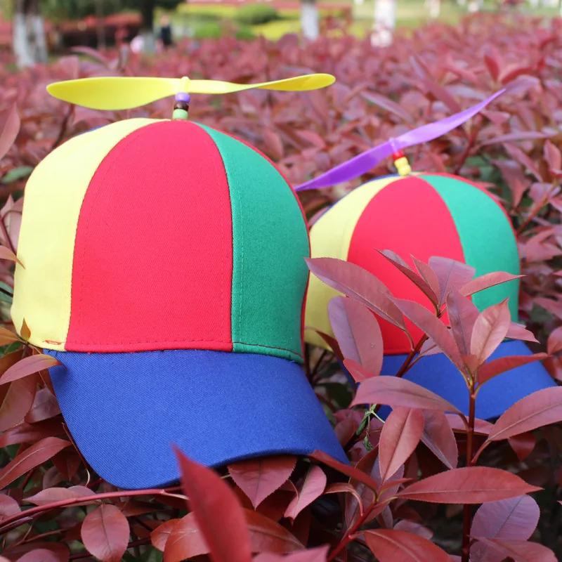 Yiran Bag Women's Fashion Colorful Bamboo Dragonfly Patchwork Baseball Cap Adult Kid Helicopter Propeller Funny Cotton Parent-Child Snapback Hats 56-61Cm