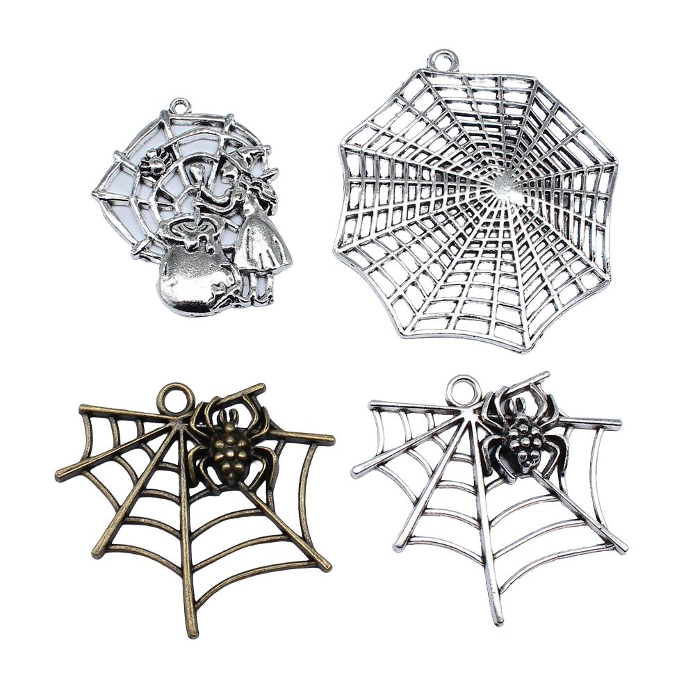 2pcs Big Spider Web Pendant Charms For Halloween Jewelry Making Halloween Decoration Handmade Craft Accessories