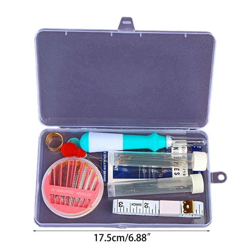 Sewing Needle Set Embroidery Needle with Threaders, Seam Ripper, Metal Thimble, Soft Ruler Tape Measure for Handsewing