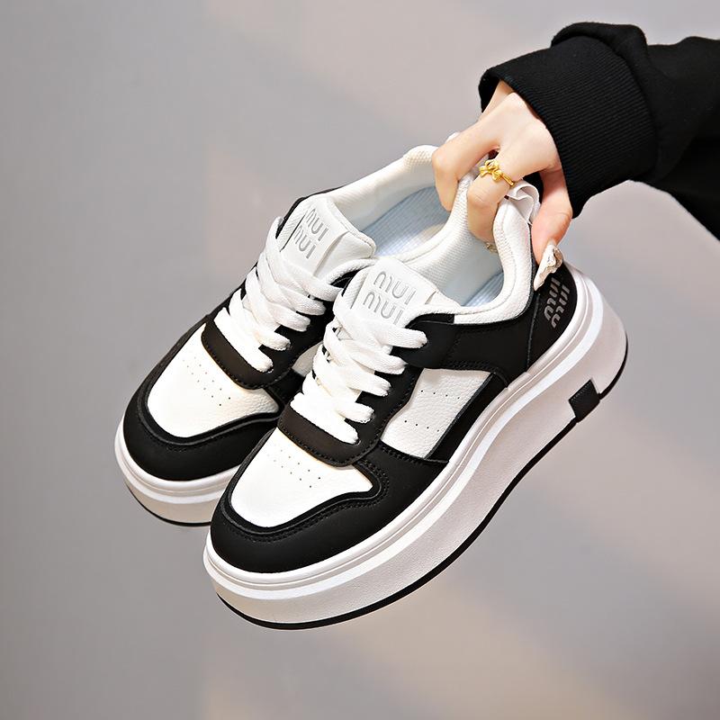 Korean Version of White Shoes Women's 2025 Autumn New Ins Student Leisure Trend Shoes Women's Thick-soled Heightening Board Shoes ZS81