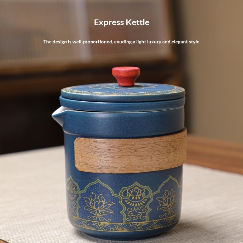 Travel Tea Pot Set Outdoor Portable Ceramic Quick Guest Tea Set Office Teapot And Cup Set Light Luxury Friend Best Gifts