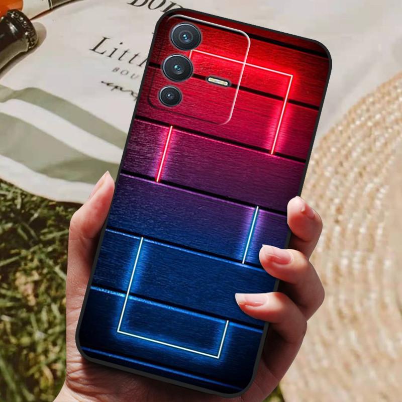 Für vivo V23 5G Hülle V2130 Weiche TPU Silikon Handyhülle Für vivo V23 5G Hüllen Schwarzer Bumper V 23 Funda für vivoV23 Coque Shell