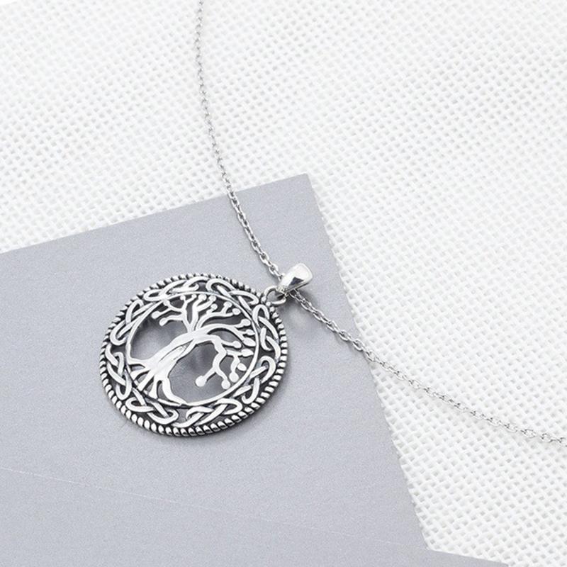Vintage Tree of Life Pendant Necklace Viking Celtic Knot Necklace For Women Party Wedding Jewelry