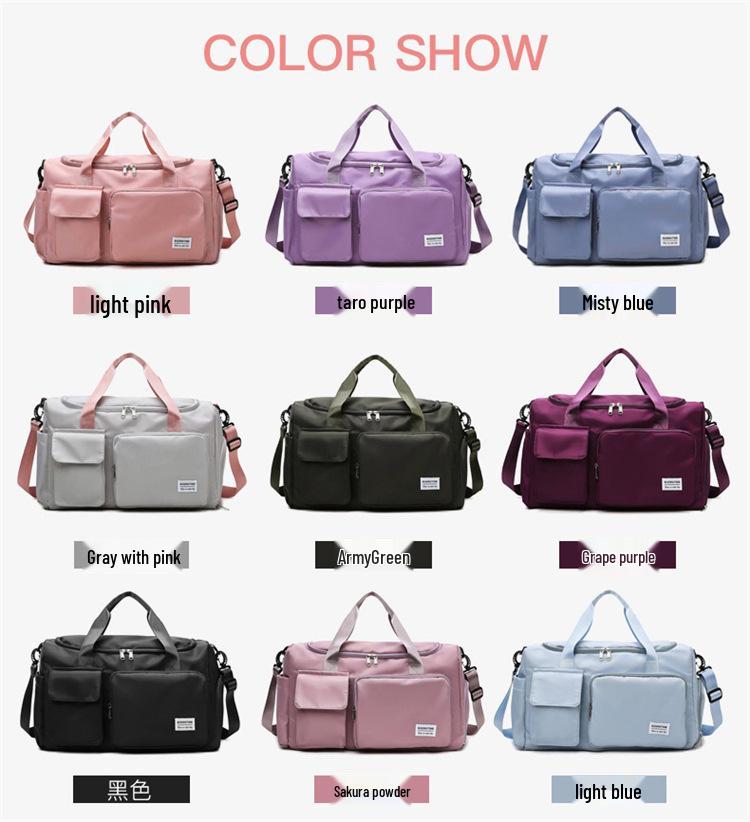 Large Capacity Fitness Bag with Wet/Dry Shoe Compartment, Oxford Cloth, Custom Logo Available.