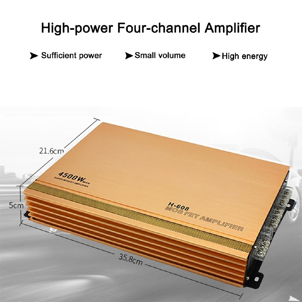 

12V 4 Channel Stereo Surround Sound Fidelity Aluminum Alloy Subwoofer 4500w Car Audio Amplifiers High Power Car Amplifier
