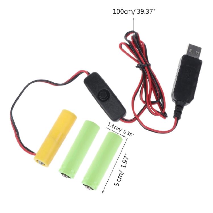 AA Battery Eliminator USB Power Supply Replace 3X 1.5V AA Batteries for Light