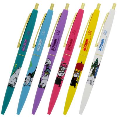 Sunstar Stationery Moomin Ballpoint Click Set of N4648M6B Oil-Based Pen, Gold, 6,