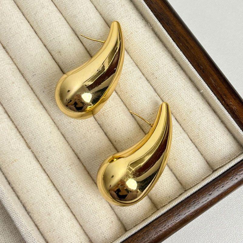 Niche Style Fashion Large Gold Classy Cold Water Drop Gold