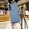 Crossbody Lanyard Liquid Magnetic Case For Iphone 14 13 12 11 X XR XS Max 7 8 SE 2020/Samsung Galaxy S23 S22 Ultra Magsafe Silicone Soft Back Cover