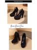 Korean Style Women's High-Heeled Platform Shoes, Solid Color, Plus Size 42