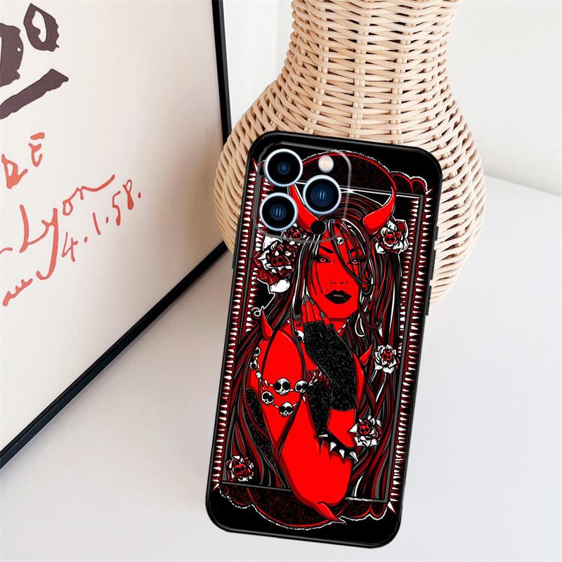 Satan Nun Devil Girl Phone Case For iPhone 16 Pro Max 15 14 13 11 12 17 Pro Max mini 15 16 Plus 16e 17 Air Cover