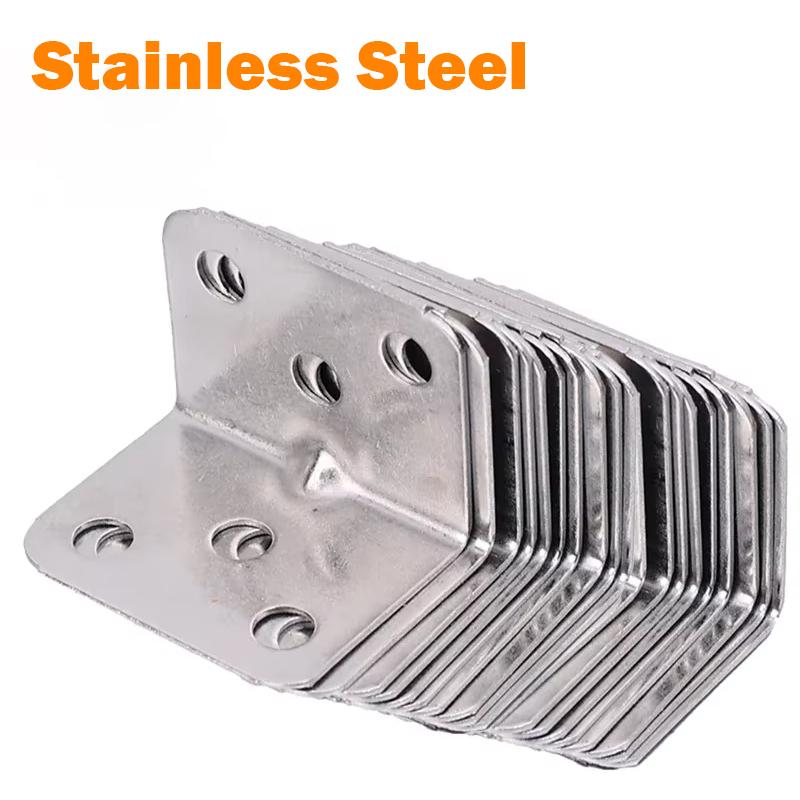 1Pcs Stainless Steel Corner Bracket 90° Right Angle Fixed Bracket for Wood Furniture Bedframe Cabinet L Shaped Brackets Angle