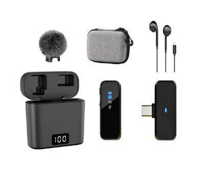 M3 Wireless Collar Clip Dual Microphone with Charging Case and Noise Reduction for Mobile Live Broadcast.