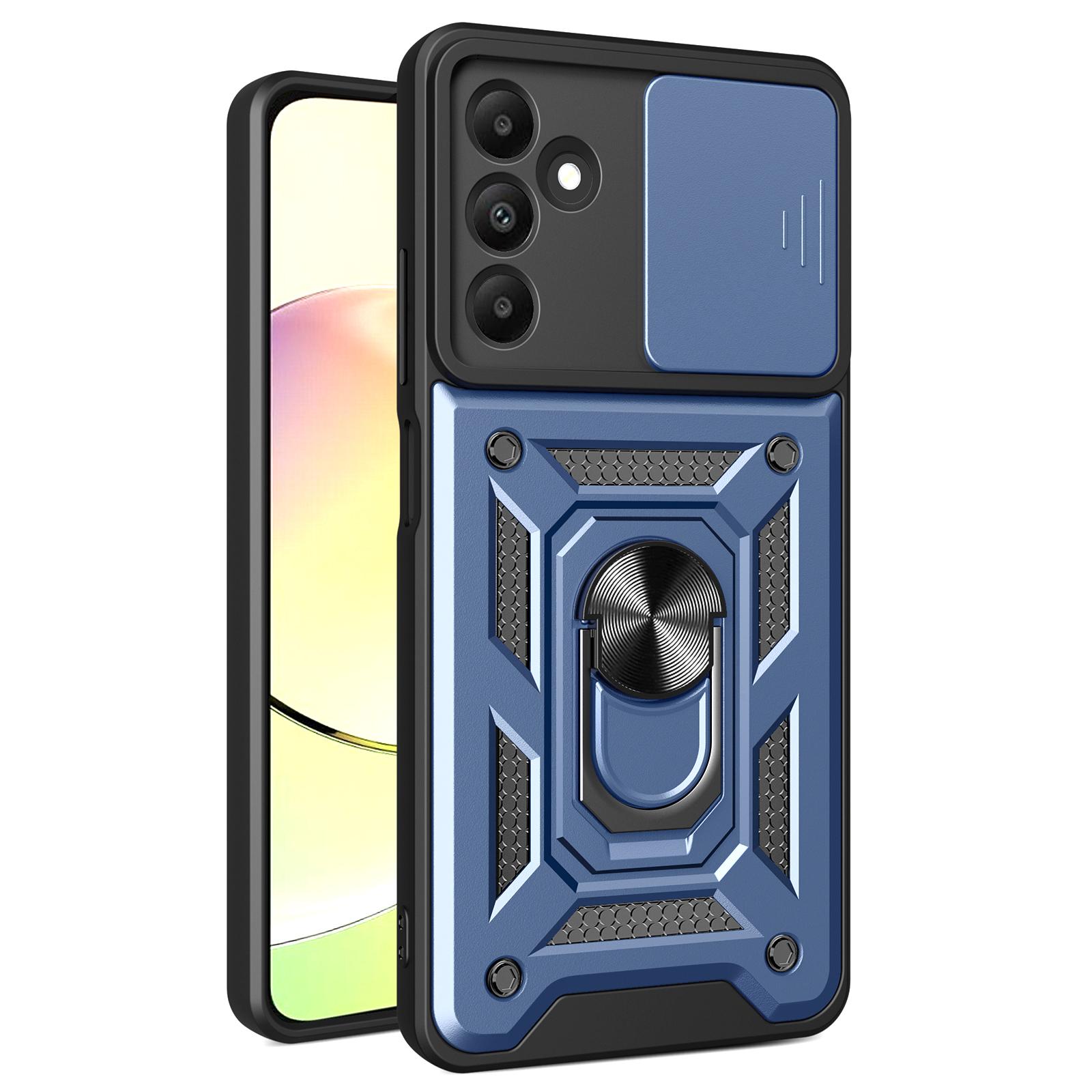 

For Samsung Galaxy A15 4G/A15 5G Case Slide Lens Cover Anti-drop PC+TPU Protective Shell Blue