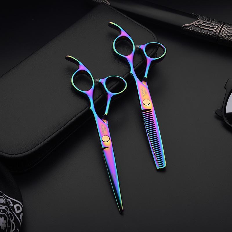 Black Color Hair Salon Professional Haircut Hairdressing Scissors Flat Cutting Teeth Cutting Bangs Cutting Thin Cutting Combination Hairdresser