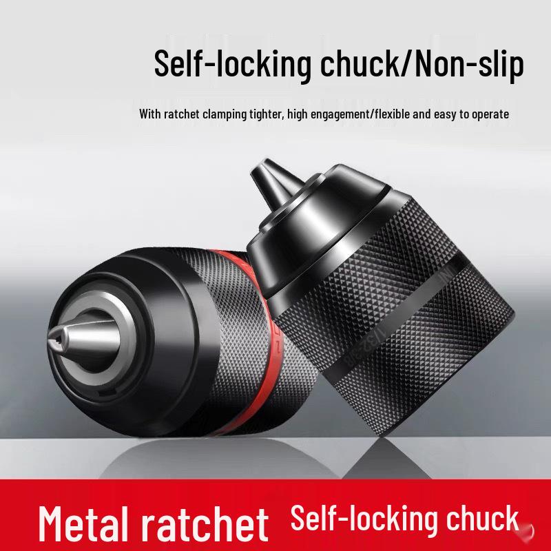 Self-Locking Ratchet Drill Chuck, 10/13mm, with Connecting Rod Accessories