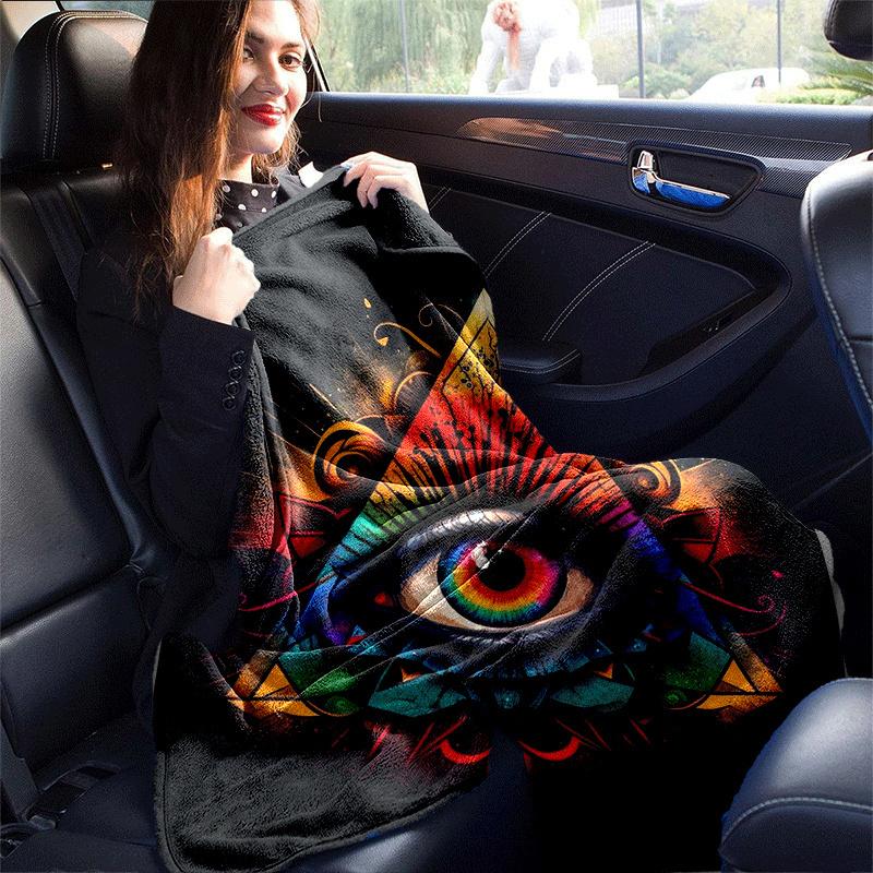 1pc Eye Printing Lightweight Flannel Blanket, Comfortable and Warm Blanket, for Camping Sofa Bed and Couch Office, Suitable for Gift Blankets