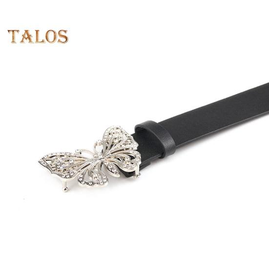 Rhinestones Butterflies Decor Belt Adjustable Length Multi Holes Design Women Waistband Solid Color Belt Costume Accessories