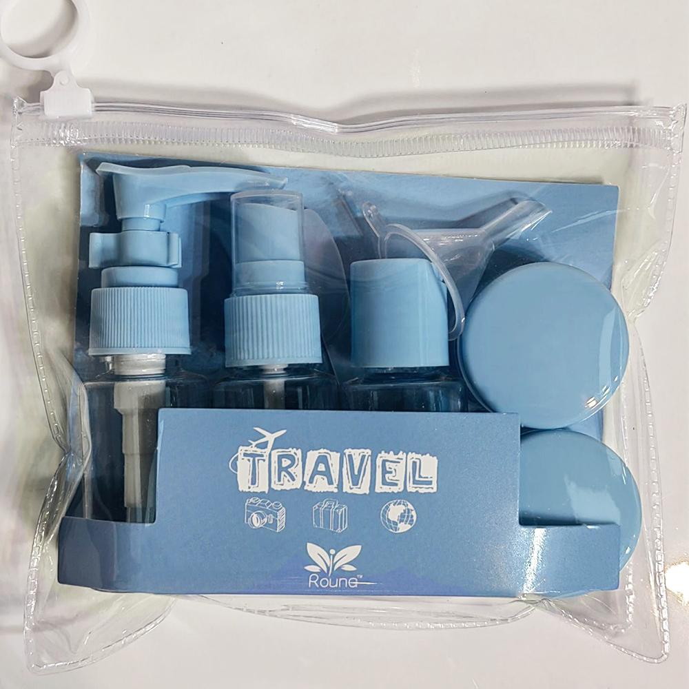 

Набор из 6 дорожных флаконов для косметики, лосьона, шампуня, геля для душа, зубной пасты. Разливные, дорожные, портативные, водонепроницаемые, герметичные. Дорожные принадлежности. Other&Plastic baby голубой