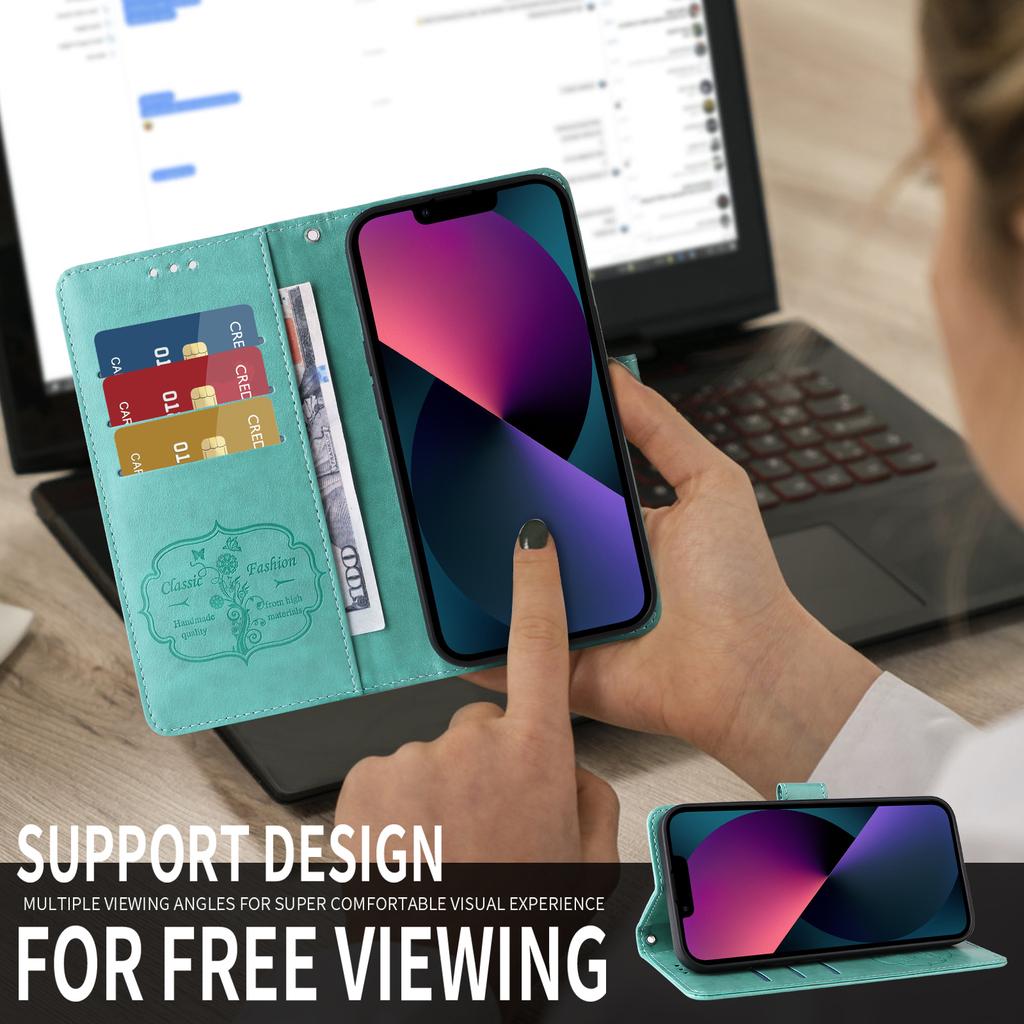 For Samsung Galaxy A35 5G Case Butterfly Imprinted Wallet Stand PU Leather Flip Phone Cover with