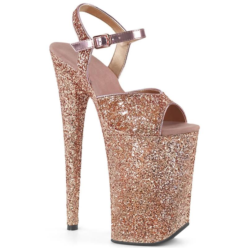 

Women s Shoes 23cm Sexy Platform Sequined Decoration 9 inch stilettos Banquet Nightclub Pole Dancing Model Party Sandals 34 золотий