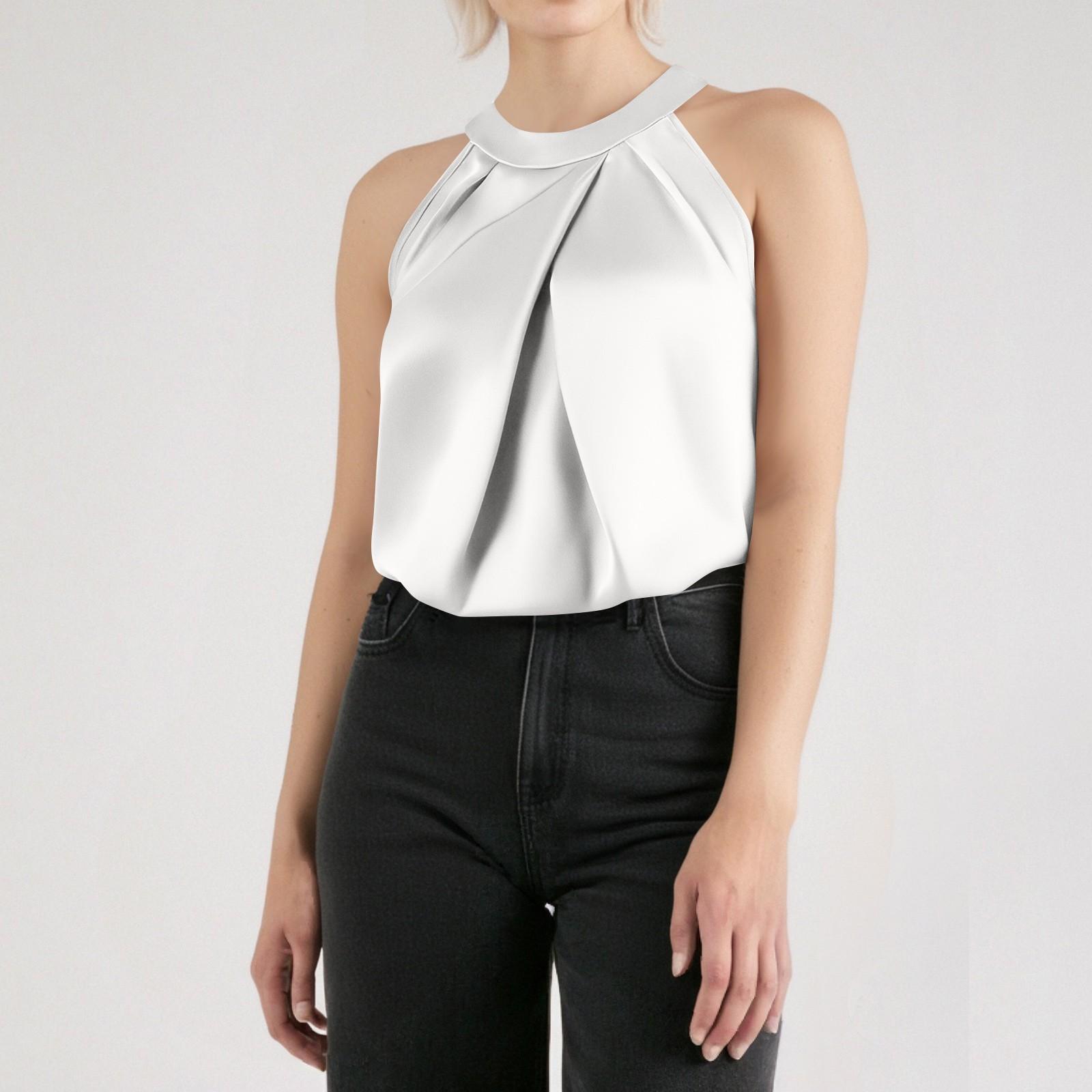 

Женские топы Блузки Повседневные рубашки средней длины Модные принты Туники Топы с карманами XS белый