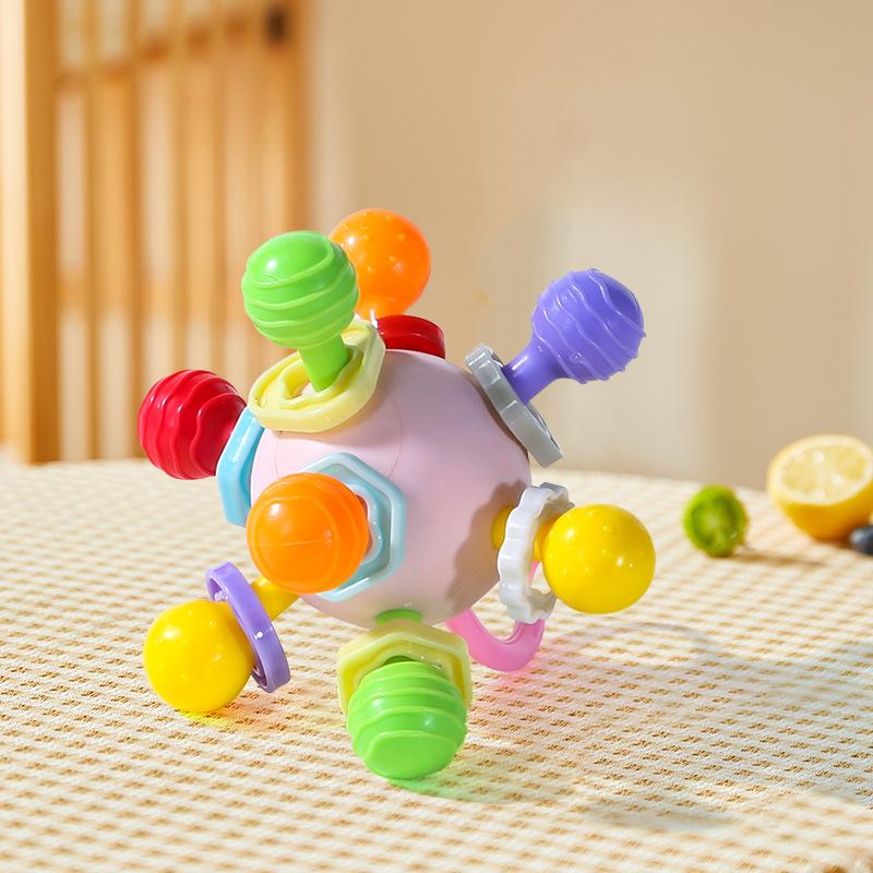 Baby Toy Manhattan Round Ball Soft Silicone Hand Grab Ball Rattle Infantil Chewable Teether Toy for Infant 0-12months Montessori