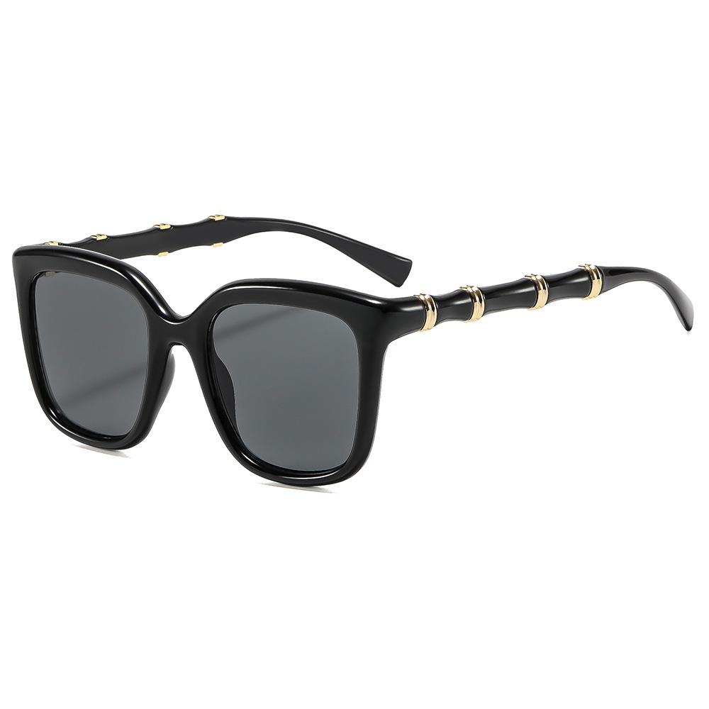 European and American retro fashion big frame bamboo legs street shot sunglasses travel outdoor sunscreen vacation cycling sunglasses