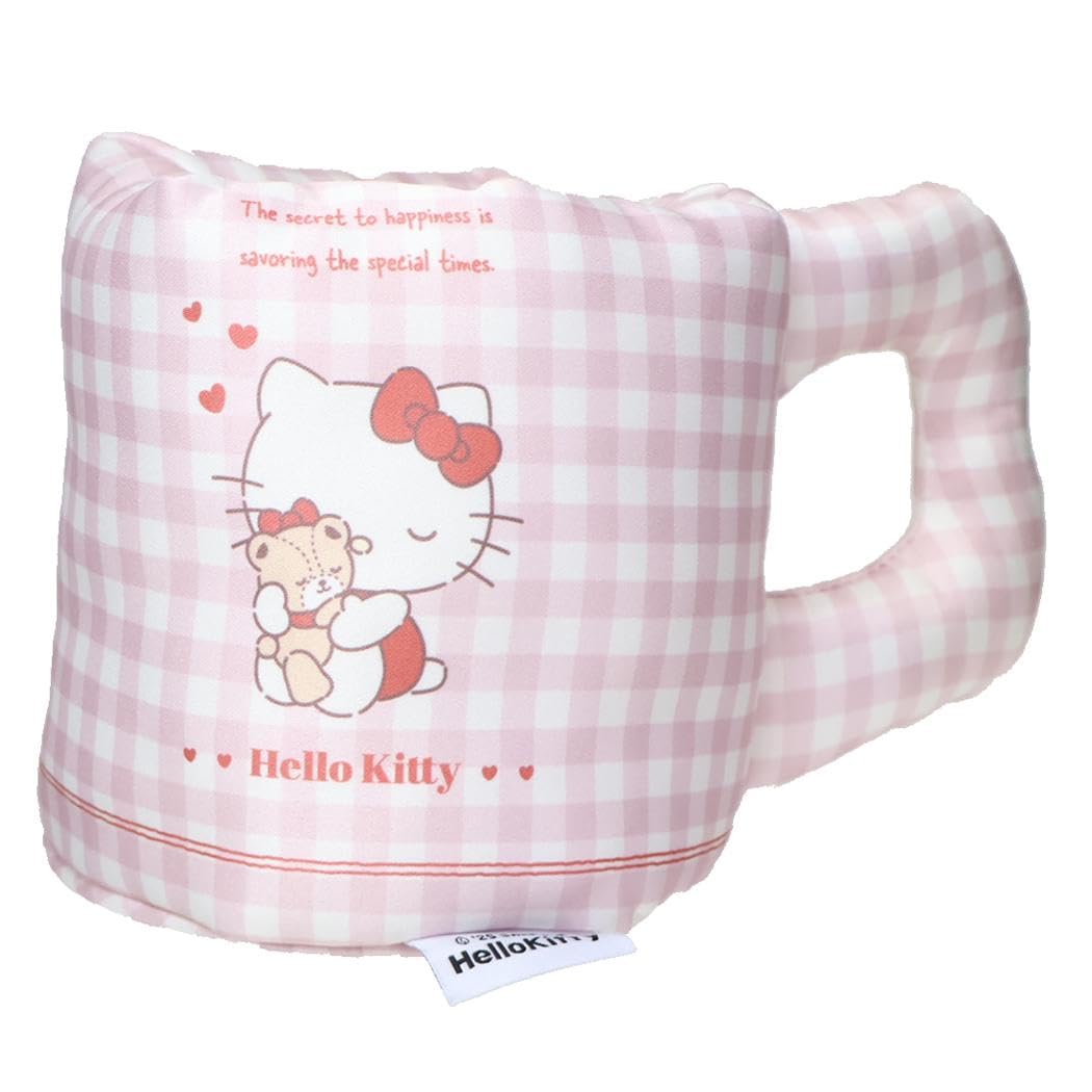 

MORIPiLO Hello Kitty Брелок Розовый Клетчатый Ручка Милый 427398 Держатель в виде кружки, Настольный, Прибл.. 11x11x13см, Проверка, Держатель, Предмет, Подарок, Sanrio,