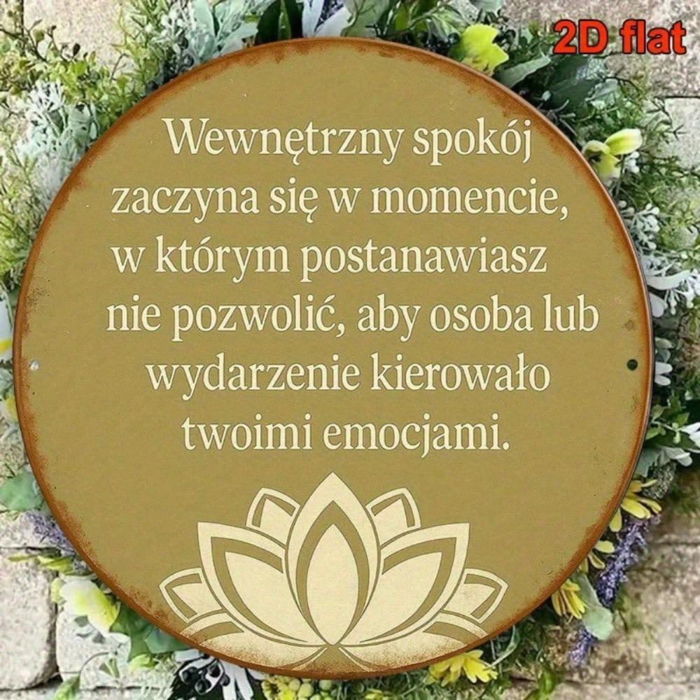 Vintage Round Metal Wall Art Meditation Sign Decor for Living Room