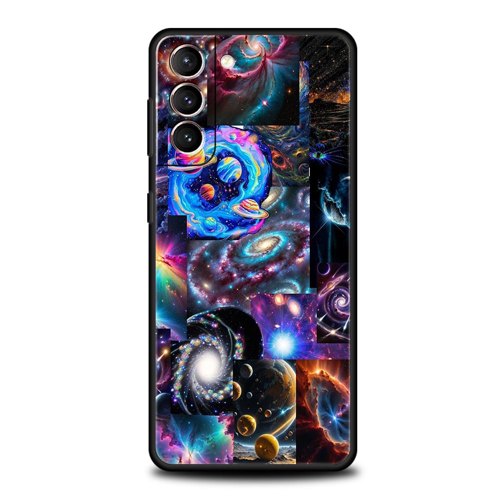

Phone Case Cover for Samsung Galaxy S25 Edge S24 S23 S22 S20 S21 FE Ultra S10 S10E Plus Soft TPU Capas Universe Starry Sky Moon Samsung S23