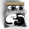 Yin Yang Cat Decor Set Soft Skin-Friendly Bedding Set Includes 1 Duvet Cover And 2 Pillowcase Gift