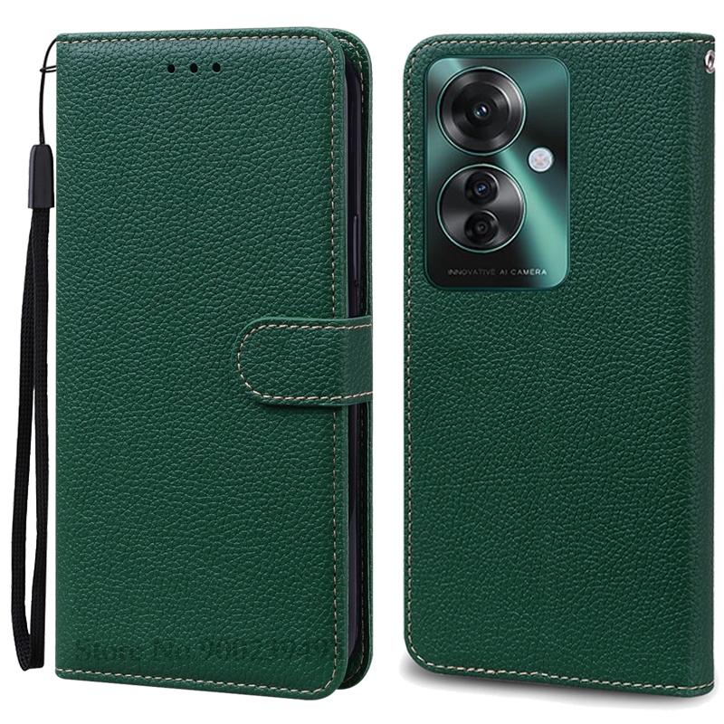 

Для OPPO Reno 11F 5G Чехол Кожаный Кошелек Книжка Чехол для Телефона Для Reno 11F Чехол Обложка-Книжка Для Reno 11 F Reno11f Чехол Крышка Fundas For OPPO Reno 11F 5G темно-зеленого
