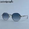 Vintage Octagon Punk Sunglasses Women  Luxury Brand Metal Frame Steampunk Polygon Sun Glasses For Ladies Fashion Eyewear