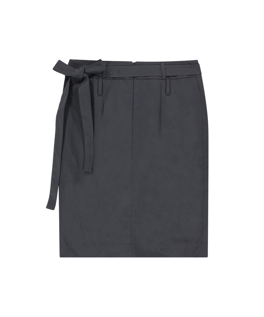 Iuga Makaras Belted Bag Midi Skirt (Dark Gray)