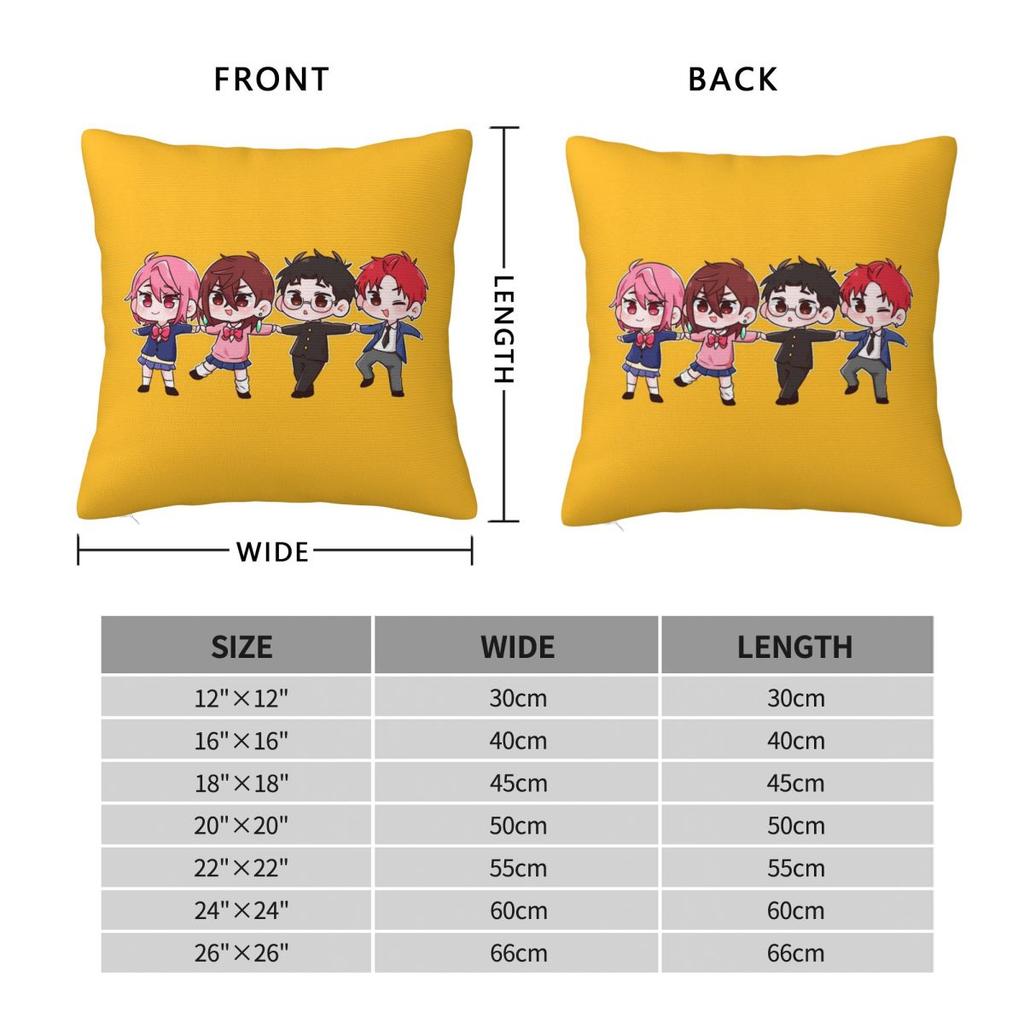 Dandadan Anime Manga Quadratischer Kissenbezug Kissenhülle Kissenbezug Überwurf-Kissenbezug für Zuhause Schlafzimmer Auto