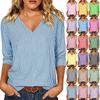 Women's Casual Striped Print Three-Quarter Sleeve Pullover Top