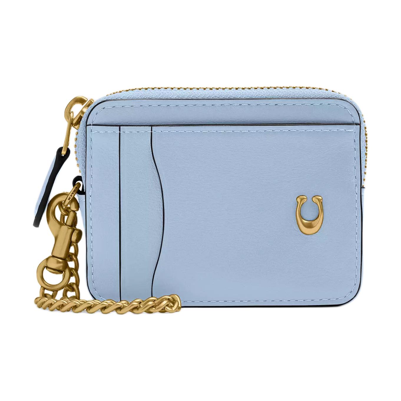 

COACH Essential Chain Metal Logo Zipper Wallet Women wallet Light-Blue CAH08-B4PUB Light Blue