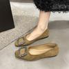 Fashion Moccasin Shoes Crystal Female Footwear Elegant Buckle Shallow Mouth Moccasins Rhinestone Dress Comfortable Summer New Boat Flat