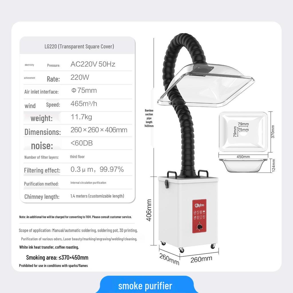 Laser Fume Purifier & Smoke Extractor for Soldering, 3D Printing, Engraving, and Cutting