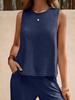 2025 Summer Women's Trendy Cotton Two-Piece Set: Versatile Loose Pullover with Round Neck - European & American Style