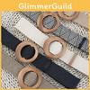 Neuer Koreanischer Stil Baumwoll-Leinen Gewebter Taillengürtel Damen Runde Holz Schnalle Kleid Dekoration Gürtel