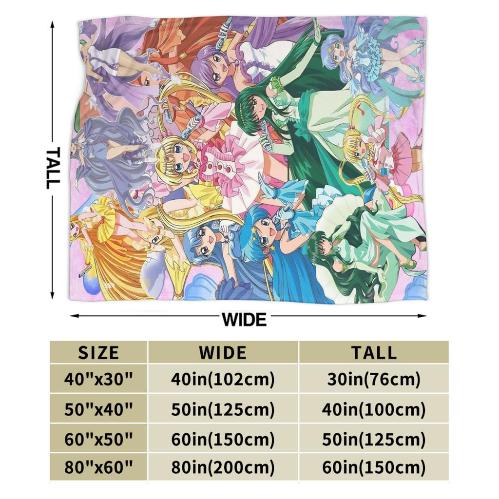 Mermaid Melody Pichi Pichi Pitch Flannel Blanket Winter  Warm Throw Blanket for Kids Couch Chair Funny Bedspread Sofa Bed Cover