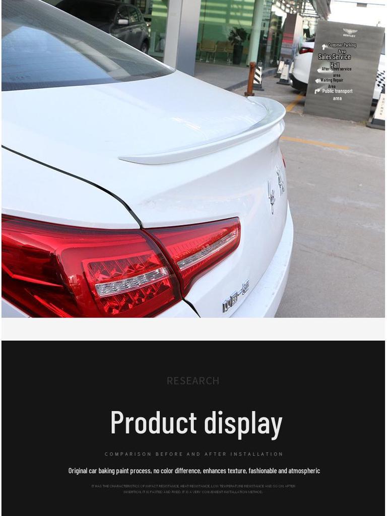 Compatible Hongqi H5 Rear Spoiler: No-Drill Painted Wing for 18 Models