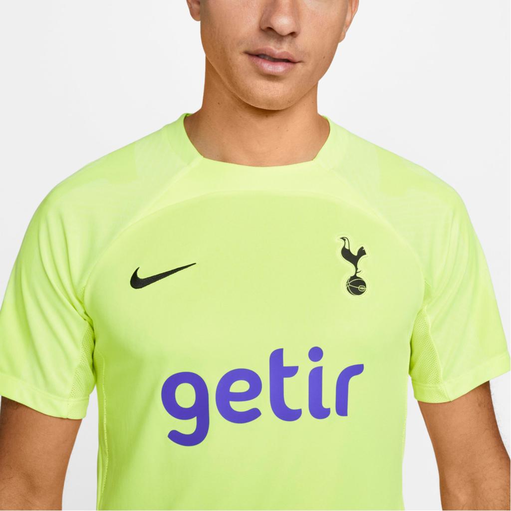 Nike T-shirt d'entraînement de football Tottenham Hotspur Série Strike 22-23 Col rond Imprimé numérique Manches courtes Tops unisexes Vert DJ8590-702