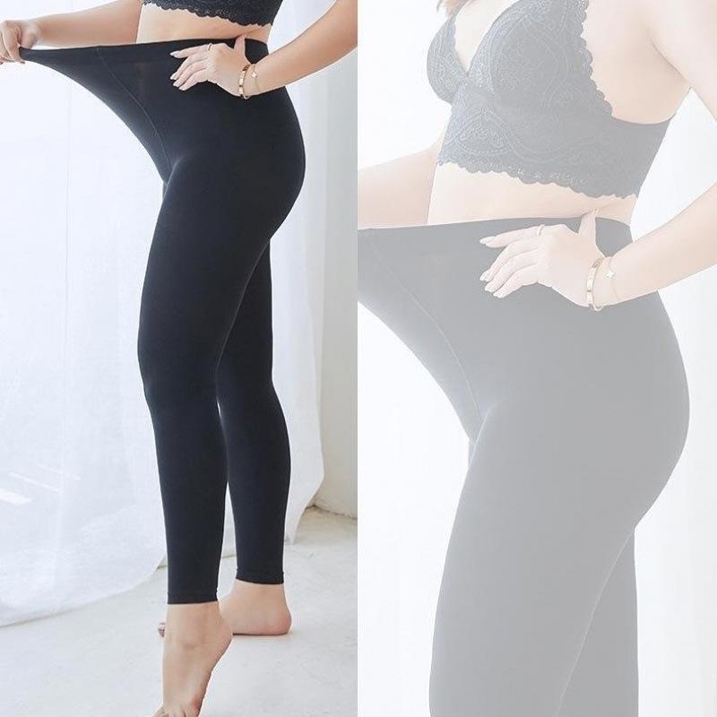 Women's Plus Size Velvet Bodysuit Tights - Black Silk Stockings
