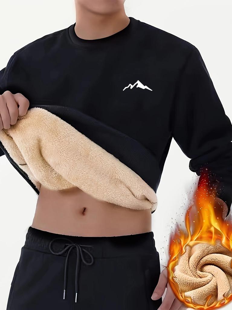 Men's Fleece-Lined Sweatshirt - European & American Sizes, Loose Fit, Warm Sportswear, Fashionable Outerwear