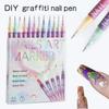 12Color Nail Art Pens Precise Acrylic Marker For Detailed Outlining Polish Pen For DIY Enthusiasts Salon Professional