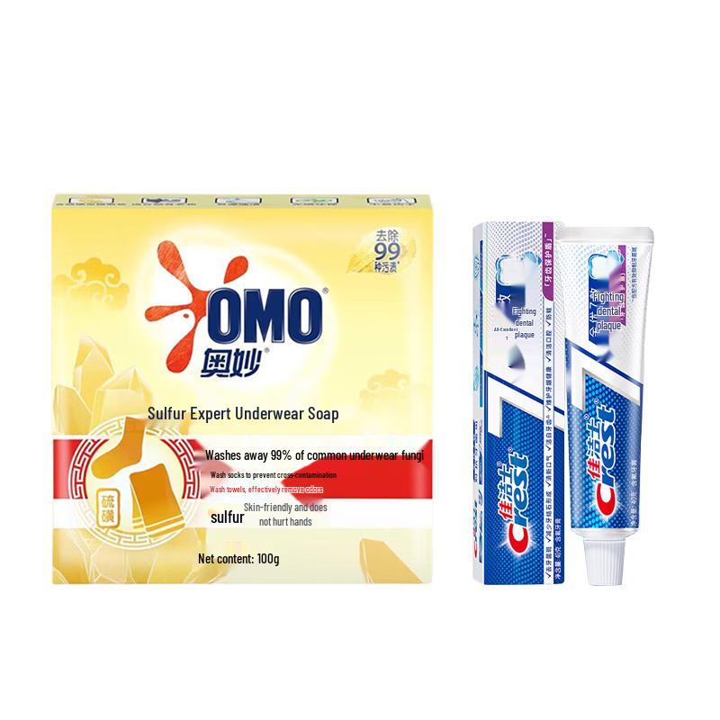 Crest All-in-One Toothpaste & Omo Sulfur Soap Duo