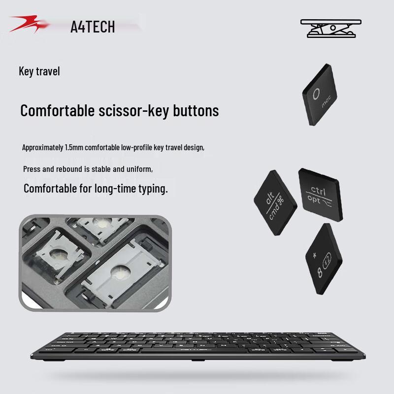 A4Tech FBX51C 78-Key Wireless Bluetooth Silent Keyboard